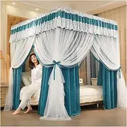 Bed Canopy Bedroom Mosquito Net, Green Luxury Bed Canopy for Bedroom Decoration, Blackout Floor-to-Ceiling Bed Curtain (Size : 120x200x200cm) (150x200x200cm)