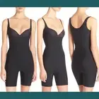 NEW $88 Spanx Thinstincts Open Bust Mid Thigh Bodysuit Black [SZ Small ] #2932
