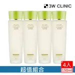 【3W CLINIC】蘆薈舒敏保濕化妝水150ML 4入(控油 清爽不油膩 調節油水平衡)