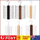 Wooden Tie Rack Space Saving Closet Organizer Rack Anti-Slip for Home Storage AU