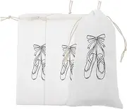 [COOLHIYA] 3pcs Ballet Dance Shoe Bag Mesh Drawstring Women's Ballet Bag Storage Pouch