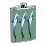 Dolphin Em1 Flask 8oz Stainless Steel Hip Drinking Whiskey