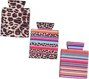 ZUNOXAZ 3pcs Neoprene Can Sleeves Thermal Insulated Beverage Covers for Cans Portable Coolers for Camping Hiking Fishing Leopard Print Design Drink Sleeves