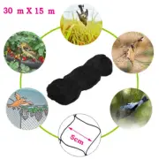 30x15M Commercial Fruit Tree Plant Knitted Anti Bird Netting Pest Net Mesh Black