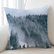 Winter Snowy Mountain Forest Cushion Cover