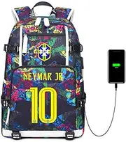 Soccer Player Star NME Brother Backpack Travel Student Football Fans Bookbag for Men Women