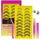 Lash Clusters Kit DIY Lashes Kit with 10 Pairs Curl Cluster Lashes Wispy