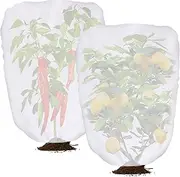 DECOHS 2 Pcs Garden Plant Shade Cover with Drawstring, 3.3 x 2.6 Ft Garden Shade Sun Protection Plant Covers, White Light Refraction Fruit Tree Sunshade Cloth for Protect Plants from Direct Sunlight