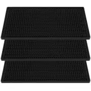 3 Pack 12 x 6 Inch Black Rubber Bar Mat, Rubber Bar Spill Mat, Rubber Bar Ser...