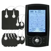 Portable TENS Pain Relief Device 36 Modes Rechargeable Pads Storage Bag