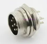 Microphone Mic Jack 7 Pin Male Panel Chassis Mount Connector - by W5SWL