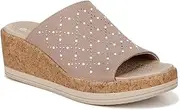 [Bzees] Women's Royal Machine Washable Comfort Wedge Sandal Slide, Biscotti Shimmer, 11