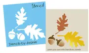 Fall Oak Leaf SM STENCIL Leaves Acorn Autumn Harvest Market Garden DIY Art Signs