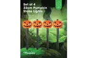 Mirabella 22cm Pumpkin Stake LED Lights 4 pack