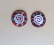 1 Pair 32mm Round Shape Designed Shell earring beads Wearable Pendant Weight 7 g