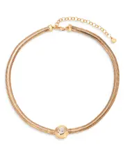 Ettika Crystal Solitaire Collar Necklace, 15-18