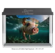 Cute Pig Swimming Sea Polyester Fish Tank Glass Backdrop Aquarium Background