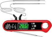 Digital Meat Thermometer for Cooking Battery Powered Dual Probes 2-3s Insta Read Meat Thermometer with Magnet Alarm and Bottle Opener Digital Display Cooking Thermometer for Oven BBQ Kitchen or