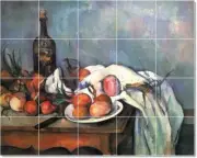 Tile Mural Paul Cezanne Fruits Vegetables Kitchen Wall Backsplash Marble Ceramic