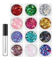 Glitter for Face | 12 Colors Luminous Face Glitter,Portable Carnivals Supplies, Festive Makeup with Quick Drying Glue for Nightclub