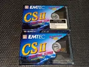 Lot of 2 EMTEC (BASF) Chrome Super CS II 90 Vintage Blank Audio Cassette Tape
