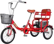DEFGHIJ Adult Trike Foldable 16'' 3 Wheel Bikes Single Speed Three Wheeled Bicycles Cruise Trike with Shopping Basket Comfortable Seat for Seniors Women Men