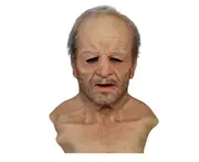 Facial Decoration Christmas Cosplay Rubber Old Man Mask Scary Latex Mask Horror Head Decoration Adult Man Woman - Brown Old man J1