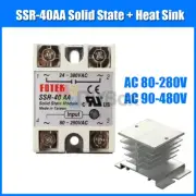 AC 80-280V 40A SSR-40AA-H Solid State Relay Module AC 90-480V Aluminum Heat Sink