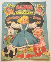 1951 ALICE IN WONDERLAND COLORING BOOK UNUSED ETHEL HAYS SIMMS SAALFIELD 11 X 14
