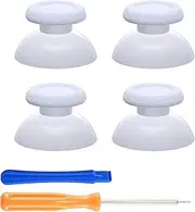 eXtremeRate 2 Pairs White Replacement Thumbsticks for PS5 Controller, Custom Analog Stick Joystick Compatible with PS5, for PS4 All Model Controllers Universal - Controller NOT Included