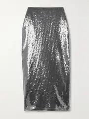 [DAVID KOMA] DAVID KOMA - Sequined Tulle Midi Skirt - Gray - UK 14 UK 14 Gray