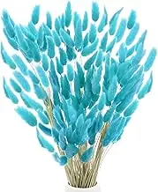 uxcell 180-Pack Bunny Tails Grass 17 Inch Fluffy Rabbit Tail Grass Dried Flowers Branches Vase Filler Dried Grass Decor for Home/Wedding/Vase/Office/Party [Light Blue]