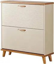 Shoe Storage Cabinet Wooden Shoe Cabinet with Flip Doors, Layer Capacity Storage Cabinet for Sneakers Sandals Slippers, Slim Shoe Rack Organizer Shoe Organizer