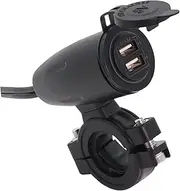 4.8A Motorcycle Charger Dual Power Adapter for Mobile Phone Charging Switch Control Compatible with Motorcycles and Bikes