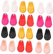 HONMEET 12 Pack Miniature Doll Shoes Dress up Shoes for Dolls Flat Comfortable Decor for Mini Figures