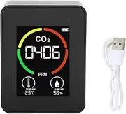 KOSDFOGE CO2 Carbon Dioxide Detector, Air Quality Monitor TVOC Portable Tester USB Charging, Thermometer Relative Humidity with Alarm for Grow Tents, Homes, Cars