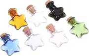FUTUREORYY 7Pcs Miniature Glass Wishing Bottles with Corks DIY Craft Jars for Messages for Decoration Parties and Small Item Storage Transparent