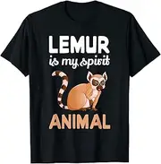 [X.Style] Lemur is My Spirit Animal I Lemur Monkey I Kids Lemur ds375 T-Shirt (L) Black