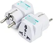 Travel Adaptor International Travel Universal Adapter Electrical Plug for UK US EU AU to EU European Socket Converter White Black Two Colors Travel Plug Adapter (Color : White, Standard : EU Plug)