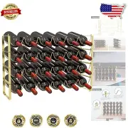 4-Tier Stackable Wine Rack - 24 Bottles, Glossy Gold Finish for Modern Homes