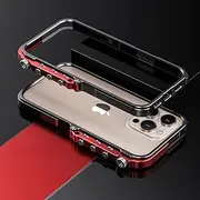 Jarttarn Metal Case Compatible with iPhone 16 Pro Max, Cooling Aluminum Alloy Hollow Mechanical Phone Frame, Heat Dissipation Anti-Fall Protective Cover for iPhone16pm (Black)