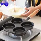 4-Cup Egg Frying Pans with Handle Crepe Pan for Gas Stove & Induction Cookware