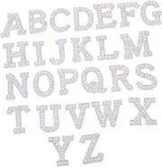KONTONTY 26 Pcs Iron Alphabet Embroidery Patches Rhinestone Appliques for Clothing Bags DIY Decoration Easy to Apply Durable Safe for Fashion