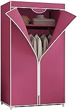Wardrobe Canvas Wardrobe,Portable Wardrobe Shelves with Hanging Rail,Shelves,Fabric Cover,Clothes Closet Storage Organizer,