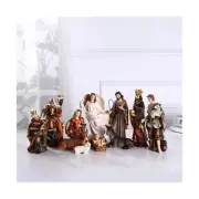 Nativity Set 8.5 inch Resin Stone 11 Figurines, Catholic Gift Holy Family Chr...