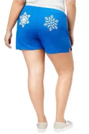 Soffe Junior's 'Snowflake' Plus Size Curves Graphic Shorts Blue 2X NWT! $12.99