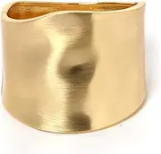 [YANCHUN] Gold Cuff Bracelets for Women Chunky Bangle Bracelets Hinge Gold Polished Frosted Bracelets Irregular Wrist Cuffs for Teen Girls