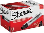 Sharpie Magnum Permanent Marker | Oversized Chisel Tip, Great for Poster Boards, Black, 12 Count