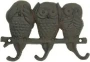 Upper Deck See No Owl Key Rack Wall Mount Cast Iron Medium, Brown