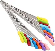 IWOWHERO 8pcs Mini Stainless Steel Food Tongs with Silicone Tips Versatile Kitchen Tool for BBQ Grilling Serving Snacks Desserts Easy to Clean Portable for Parties and Picnics